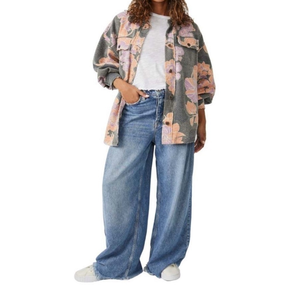 Free People Floral shacket - size small